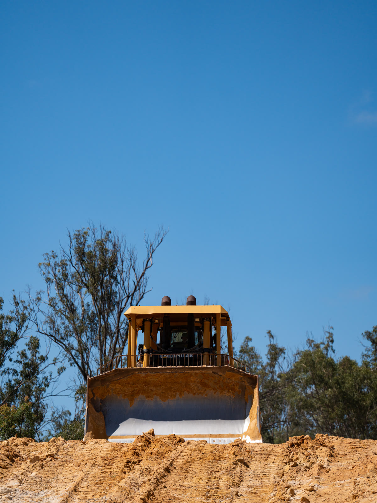 A dozer at work on the sand face at MRP Sand Quarry, Talgai QLD